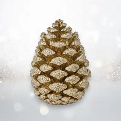 PRE-ORDER 3&quot; Frosted Gold Pinecone Christmas Decor *SHIPS 8/2025* NEW 2025