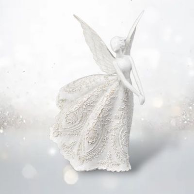 PRE-ORDER 15&quot; White Angel Right Side Christmas Decor *SHIPS 8/2025* NEW 2025