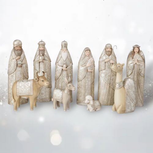 PRE-ORDER 13.5&quot; Nativity Set Of 10 Christmas Decor *SHIPS 8/2025* NEW 2025