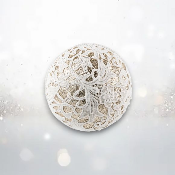 PRE-ORDER 6&quot; Winter Lace Ball Ornament Christmas Decor *SHIPS 8/2025* NEW 2025