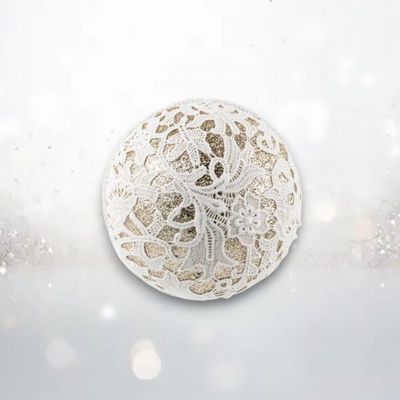 PRE-ORDER 6&quot; Winter Lace Ball Ornament Christmas Decor *SHIPS 8/2025* NEW 2025
