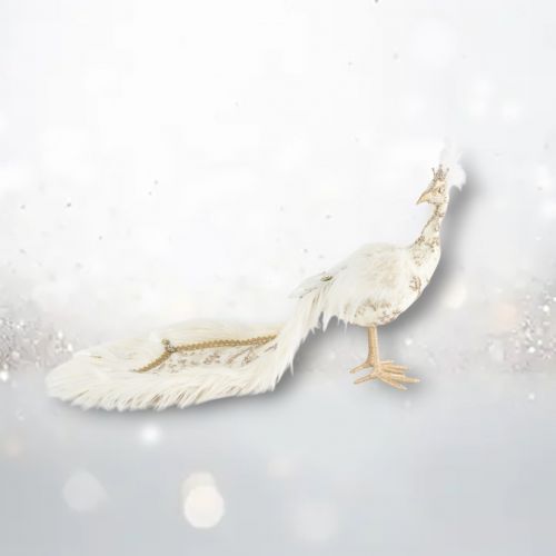 PRE-ORDER 23&quot; Winter Lace Peacock Christmas Decor *SHIPS 8/2025* NEW 2025