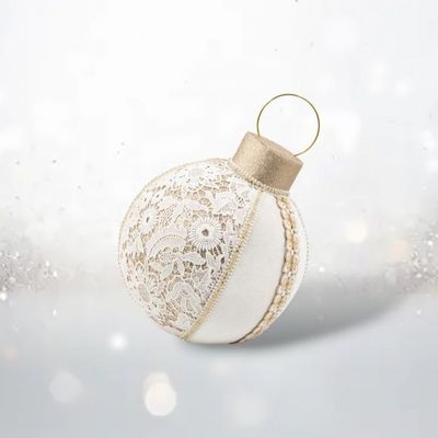 PRE-ORDER 12&quot; Winter Lace Bauble Christmas Decor *SHIPS 8/2025* NEW 2025