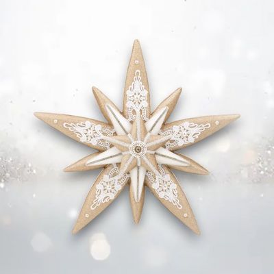 PRE-ORDER 19&quot; Winter Lace Snowflake Foam/Fabric Christmas Decor *SHIPS 8/2025* NEW 2025