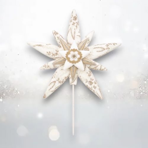 PRE-ORDER 25&quot; Winter Lace Snowflake Foam/Fabric Christmas Decor *SHIPS 8/2025* NEW 2025