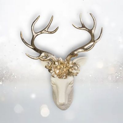PRE-ORDER 22.5&quot; Winter Floral Reindeer Wall Display Christmas Decor *SHIPS 8/2025* NEW 2025