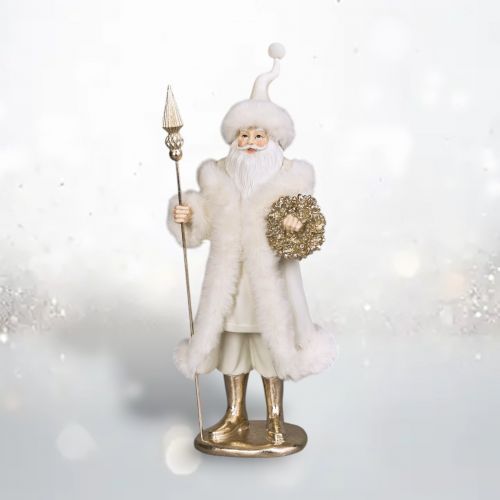 PRE-ORDER 15&quot; Winter Floral Santa With Staff Christmas Decor *SHIPS 8/2025* NEW 2025