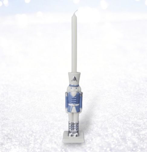 PRE-ORDER 10&quot; Blue Nutcracker Candle Stick Christmas Decor *SHIPS 8/2025* NEW 2025