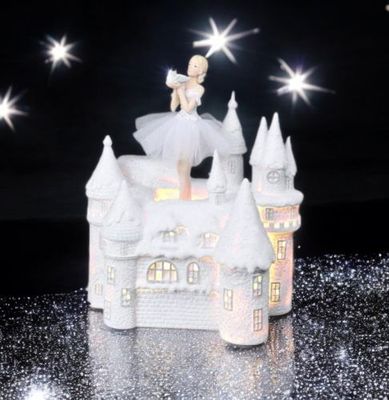 PRE-ORDER 11.5&quot; LED Rotating Ballerina Castle Christmas Decor *SHIPS 8/2025* NEW 2025