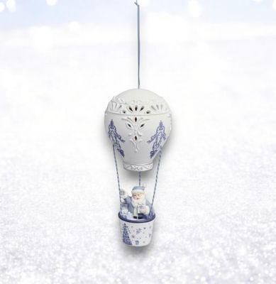 9&quot; Santa In Balloon Christmas Decor *SHIPS WITHIN 10 DAYS* NEW 2025