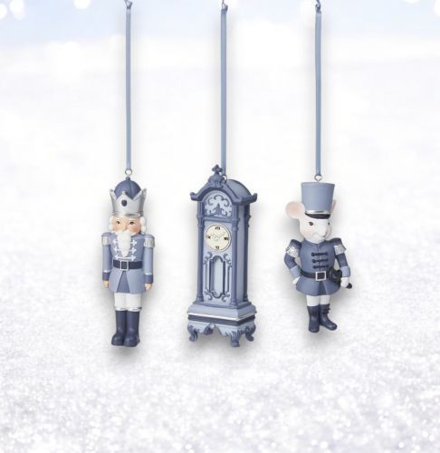 PRE-ORDER Blue Nutcracker Suite Ornament Set Of 3 Christmas Decor *SHIPS 8/2025* NEW 2025