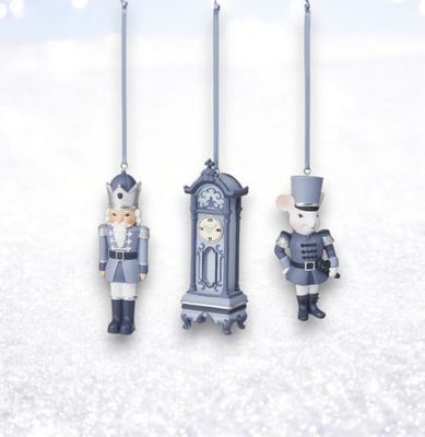 PRE-ORDER Blue Nutcracker Suite Ornament Set Of 3 Christmas Decor *SHIPS 8/2025* NEW 2025