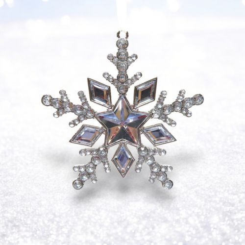 PRE-ORDER Silver Jeweled Snowflake Ornament Christmas Decor *SHIPS 8/2025* NEW 2025