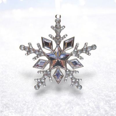 PRE-ORDER Silver Jeweled Snowflake Ornament Christmas Decor *SHIPS 8/2025* NEW 2025