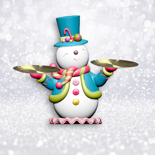 PRE-ORDER Snowman With Serving Trays Christmas Decor *SHIPS 8/2025* NEW 2025
