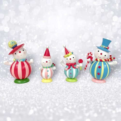 PRE-ORDER Candy Snowman Family Set Of 4 Christmas Decor *SHIPS 8/2025* NEW 2025