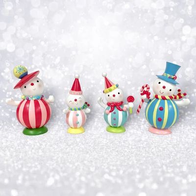 PRE-ORDER Candy Snowman Family Set Of 4 Christmas Decor *SHIPS 8/2025* NEW 2025