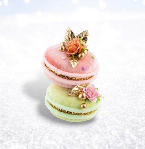 PRE-ORDER 5.5&quot; Pink/Green Double Macaron Ornament Christmas Decor *SHIPS 8/2025* NEW 2025