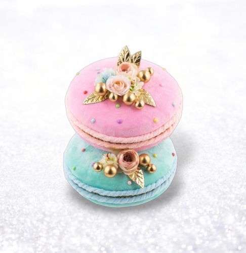 PRE-ORDER 8.5&quot; Pink/Blue Macaron Stack Christmas Decor *SHIPS 8/2025* NEW 2025