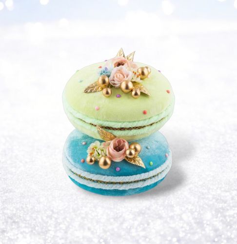 PRE-ORDER 8.5&quot; Green/Blue Macaron Stack Christmas Decor *SHIPS 8/2025* NEW 2025