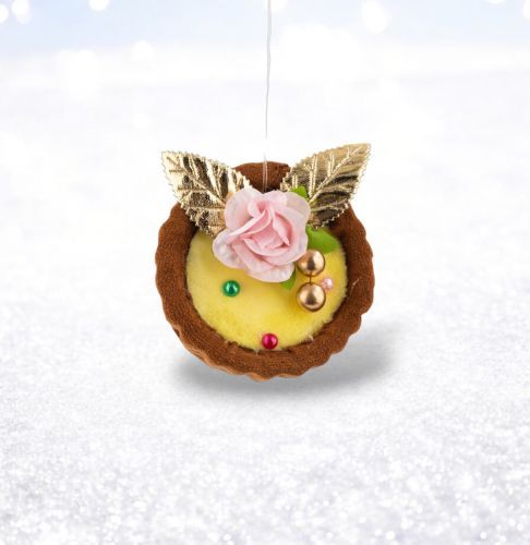 PRE-ORDER 6&quot; Yellow Custard Shell Ornament Set Of 2 Christmas Decor *SHIPS 8/2025* NEW 2025
