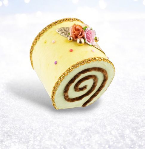 PRE-ORDER 6&quot; Yellow Swiss Roll Ornament Set Of 2 Christmas Decor *SHIPS 8/2025* NEW 2025