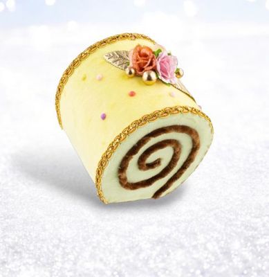 PRE-ORDER 6&quot; Yellow Swiss Roll Ornament Set Of 2 Christmas Decor *SHIPS 8/2025* NEW 2025