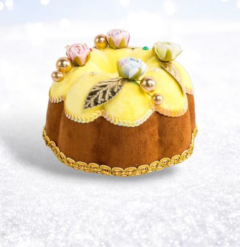 PRE-ORDER 6&quot; Yellow Iced Bundt Cake Ornament Set Of 2 Christmas Decor *SHIPS 8/2025* NEW 2025