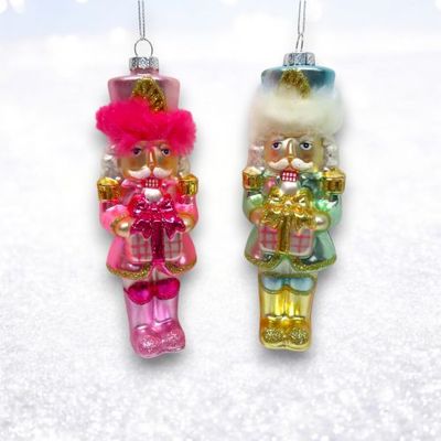 PRE-ORDER Nutcrackers With Fur Ornament Set Of 2 Christmas Decor *SHIPS 8/2025* NEW 2025
