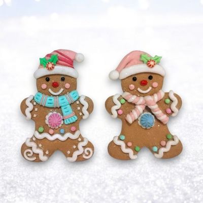 PRE-ORDER Pastel Boy/Girl Gingerbread Cookies Ornament Set Of 2 Christmas Decor *SHIPS 8/2025* NEW 2025