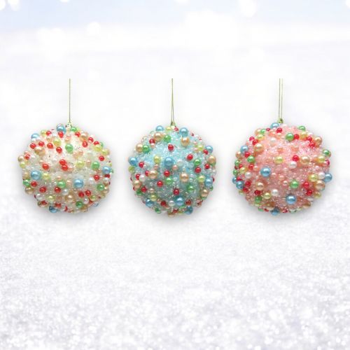 PRE-ORDER Candy Sprinkle Ball Ornament Set Of 3 Christmas Decor *SHIPS 8/2025* NEW 2025