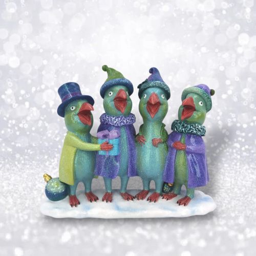 PRE-ORDER 7&quot; Peacock Carolers Christmas Decor *SHIPS 8/2025* NEW 2025