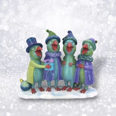 PRE-ORDER 7&quot; Peacock Carolers Christmas Decor *SHIPS 8/2025* NEW 2025