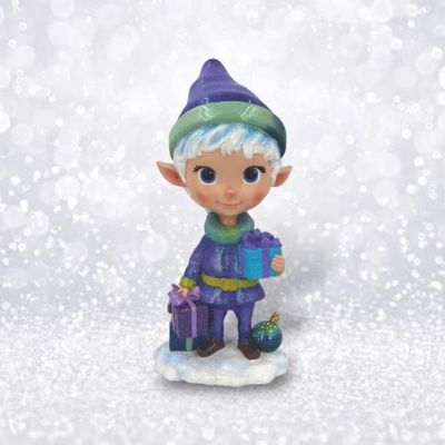 PRE-ORDER 9&quot; Peacock Elf With Presents Christmas Decor *SHIPS 8/2025* NEW 2025