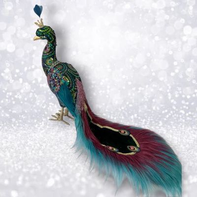 PRE-ORDER 18.5&quot; Peacock Right Christmas Decor *SHIPS 8/2025* NEW 2025