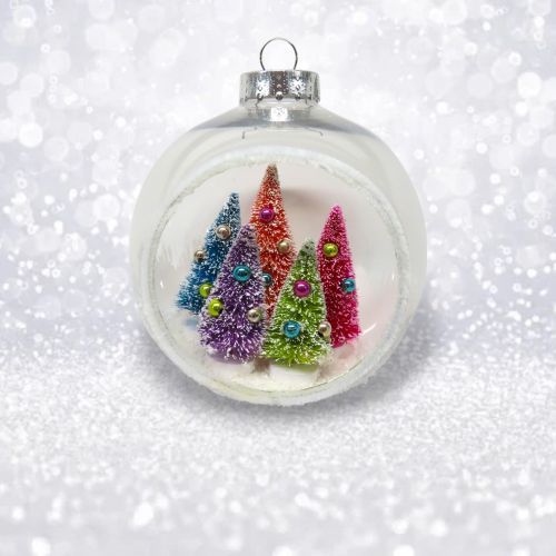 PRE-ORDER Multi Trees In Dome Ornament Christmas Decor *SHIPS 8/2025* NEW 2025