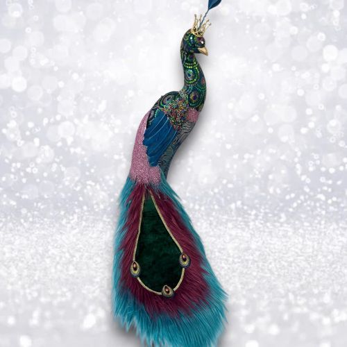 PRE-ORDER 42&quot; Hanging Peacock Left Christmas Decor *SHIPS 8/2025* NEW 2025
