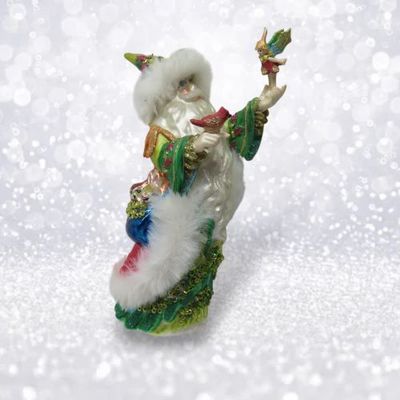 PRE-ORDER Santa With Peacock Ornament Christmas Decor *SHIPS 8/2025* NEW 2025
