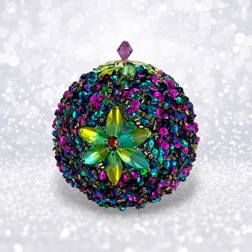 PRE-ORDER Jeweled Flower Peacock Ornament Christmas Decor *SHIPS 8/2025* NEW 2025