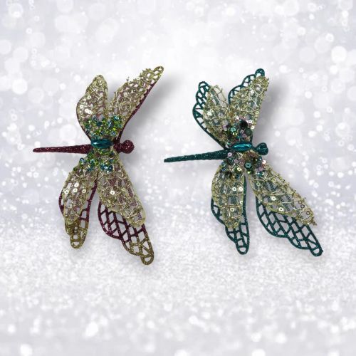 PRE-ORDER Dragonfly Ornament Set Of 2 Christmas Decor *SHIPS 8/2025* NEW 2025