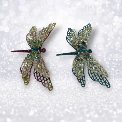 PRE-ORDER Dragonfly Ornament Set Of 2 Christmas Decor *SHIPS 8/2025* NEW 2025