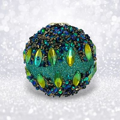 Teal Jeweled Peacock Ornaments Set Of 2 Christmas Decor *SHIPS WITHIN 10 DAYS* NEW 2025