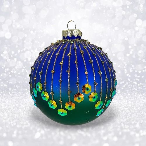 PRE-ORDER Blue Sequin Peacock Ornament Christmas Decor *SHIPS 8/2025* NEW 2025