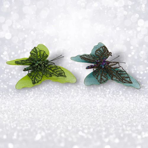PRE-ORDER Butterfly Ornament Set Of 2 Christmas Decor *SHIPS 8/2025* NEW 2025