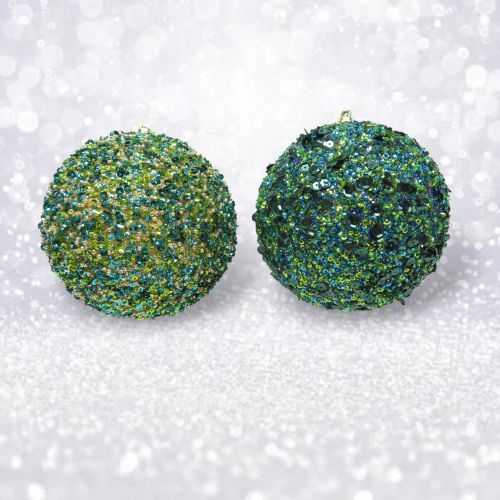 PRE-ORDER Beaded Ball Ornament Set Of 2 Christmas Decor *SHIPS 8/2025* NEW 2025