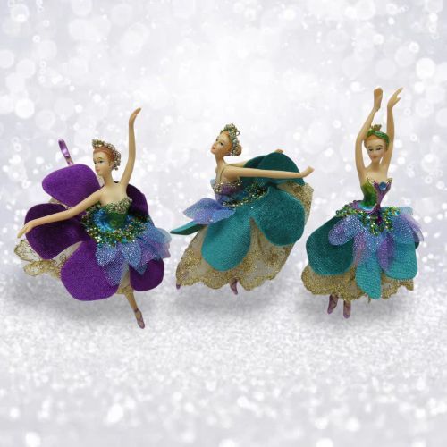 PRE-ORDER Peacock Fairies Ornament Set Of 3 Christmas Decor *SHIPS 8/2025* NEW 2025