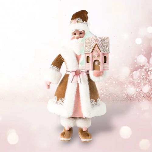 PRE-ORDER 48&quot; Pink Gingerbread Santa With House Christmas Decor *SHIPS 8/2025* NEW 2025