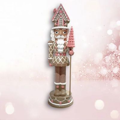 70&quot; Pink Gingerbread Nutcracker Display Christmas Decor *SHIPS WITHIN 10 DAYS* NEW 2025