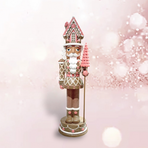 PRE-ORDER 36&quot; Pink Gingerbread Nutcracker Christmas Decor *SHIPS 8/2025* NEW 2025