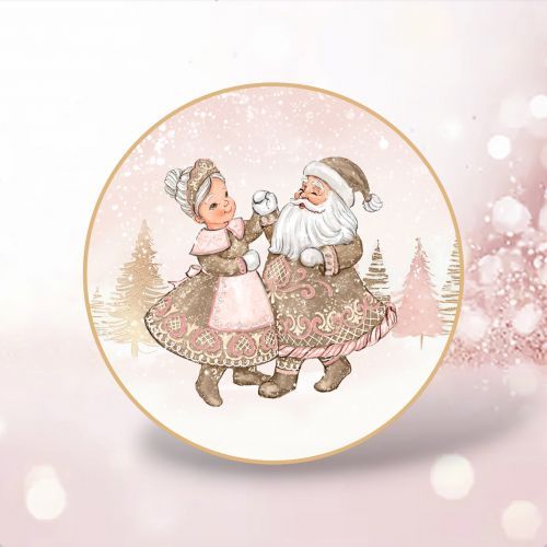 PRE-ORDER 10&quot; Gingerbread Dancing Santa Plates Set Of 8 Christmas Decor *SHIPS 8/2025* NEW 2025